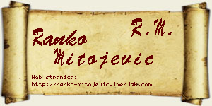 Ranko Mitojević vizit kartica